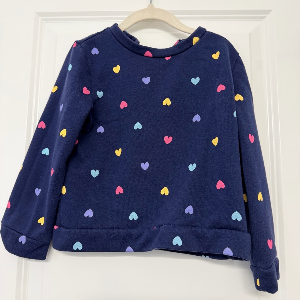 Joe Fresh Navy Sweatshirt with Colorful Hearts